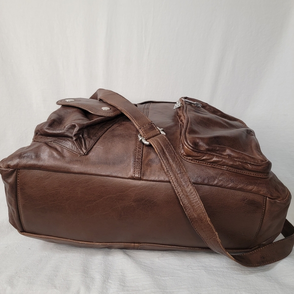 Brampton London Large Soft Leather Slouchy Utility Tote Bag Oversized Satchel - Picture 7 of 12